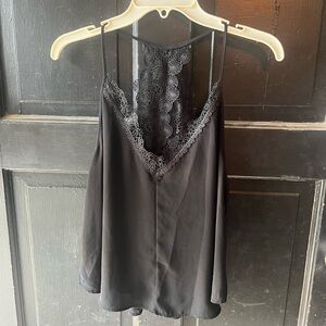 Astr Black Lace Detail Top